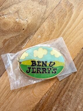 Rare Vintage 90s Ben & Jerry’s Enamel Keychain Ice Cream Promo NIP